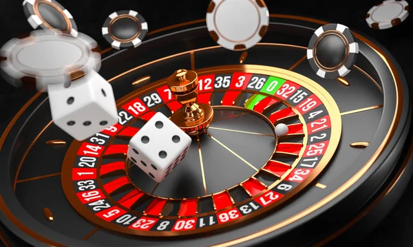 Hình ảnh bàn chơi Wheel of Dice với ba bánh xe và xúc xắc.